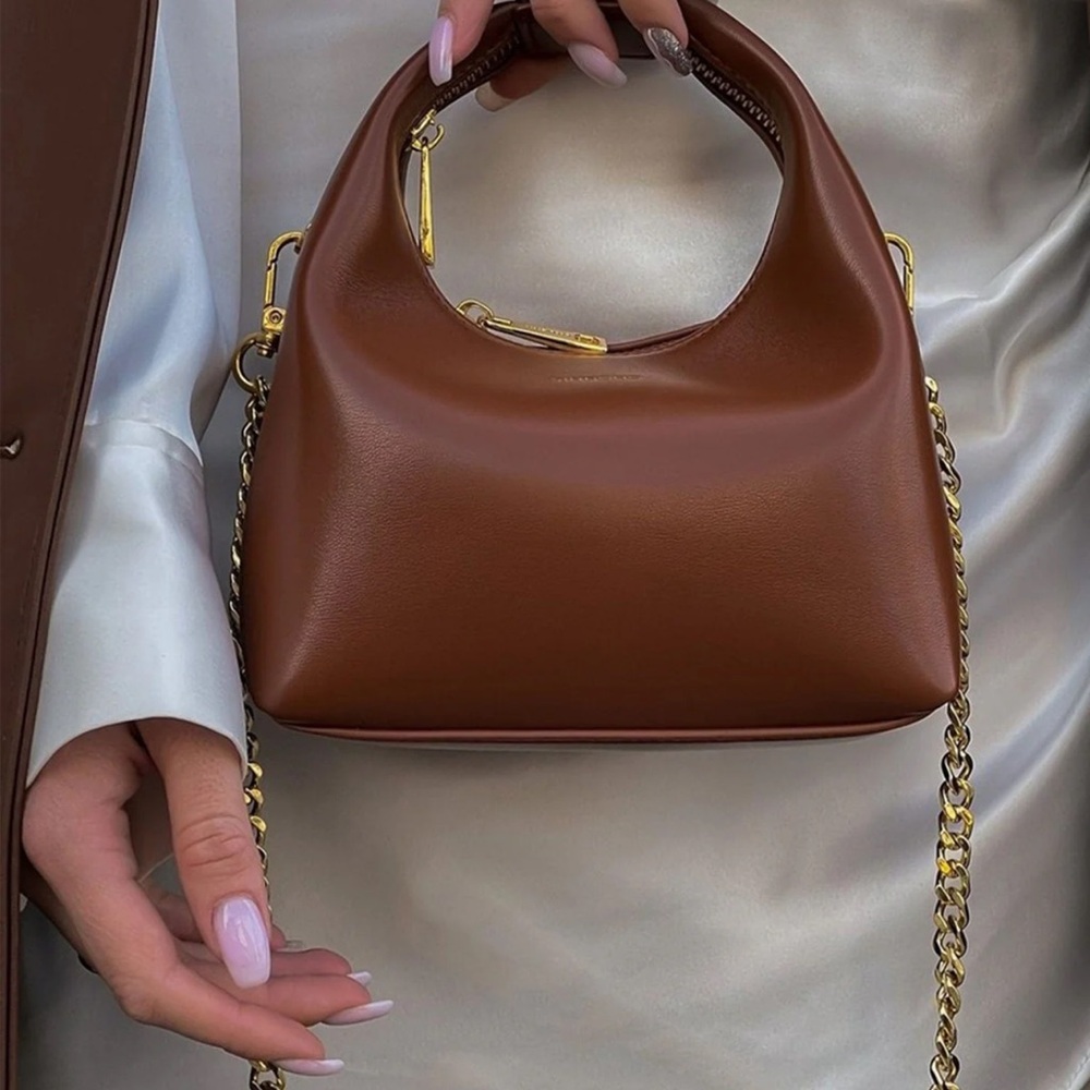 Brown Leather Top-Handle Bag - Picture 2 of 5
